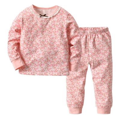 China Breathable 2-7 Years Wholesale 100% Cotton Baby Clothes Long Sleeve Babies Floral Pajamas for sale