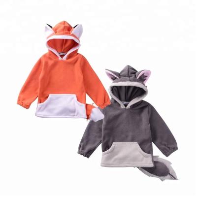 China Gray Autumn Children Orange Fleece Wholesale Price Of Lovely Fox Breathable Sweatshirts Hoodies Baby Boy Girl Coat Wear for sale