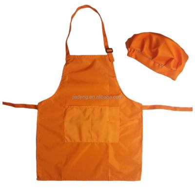 China Eco-Friendly Factory Custom Logo Cotton Kids Aprons And Chef Hat Children Adjustable Artists Bib Aprons For Bib Painting Aprons Cooking Set for sale