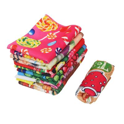 China Viable Customize Supplier Different Designs Flower High Quality Heat Transfer Printing Kitchen Towel Polyester for sale