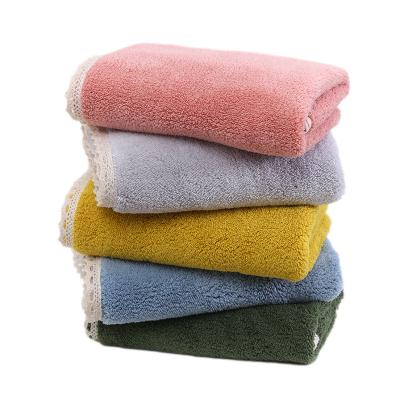 China Japandi Coral Fleece Extra Thick Double-Sided Ultra Soft Colorful Microfiber Customized Hand Towel for sale