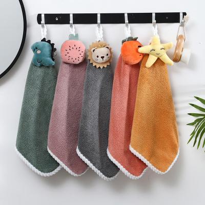 China Japandi Colorful Super Soft Square Towel Coral Fleece Microfiber Hand Small Hand and Soft Absorbent Face Towel for sale