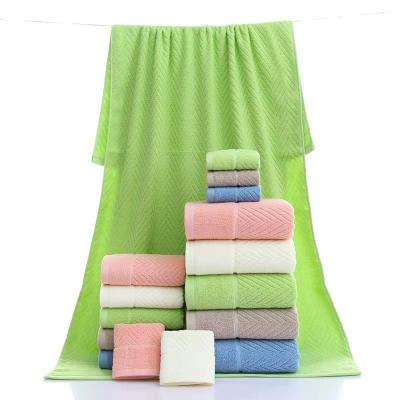 China Professional Hot Sale Lower Price Child Safe Solid Color Cotton Bath Towel Set For Hotel Beach Daily Camping for sale