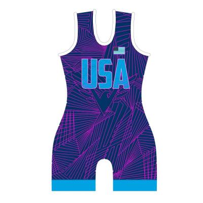 China 90% Polyester 10% Spandex Fabric Dye Sublimation OEM Men's Funny Wrestling Singlet 8xl Wholesale for sale