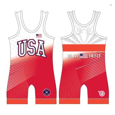 China 90% Polyester 10% Spandex Fabric 6xl Tight Wrestling Singlet for sale