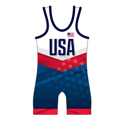 China 90% Polyester 10% Spandex Fabric Custom Youth Cool Youth Sublimated Wrestling Singlets for sale