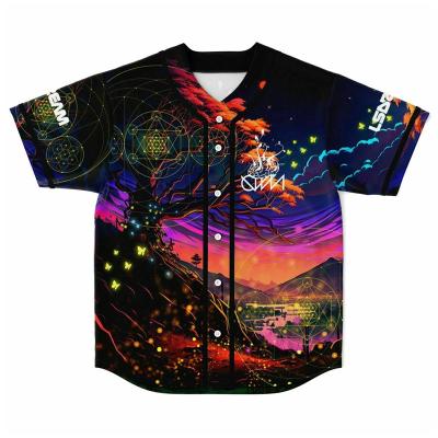 China Breathable 100% Polyester Custom Sublimated Button Baseball Jerseys Custom Made Baseball Uniform Set for sale