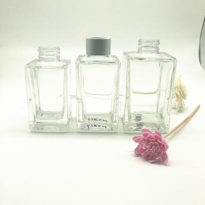 China Junfeng 120ml 150ml 200ml Square Shape Personal Care Diffuser Glass Bottle for sale