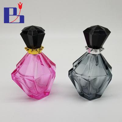 China Personal Care Junfeng 100ml Pink Diamond Personalized Glass Perfume Bottle for sale