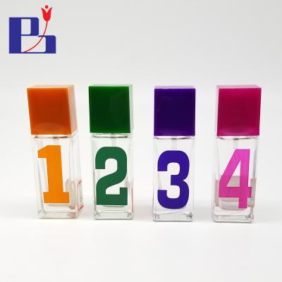 China Competitive price of Junfeng 15ml personal care china color numbers perfume glass square glass bottle for sale