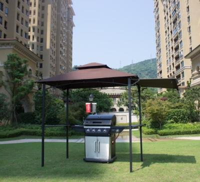 China Modern Outdoor BBQ Gazebo Grill Gazebo With Extra Sun-shelter And Antiflaming Polyerster Top Cover for sale