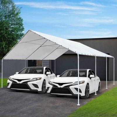 China Large Movable Metal 6x6M Car Garage Gazebo With Waterproof And UV Resistant PE Cover for sale