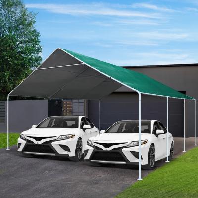 China Large Mobile Metal Car Garage Tent 6x6M With Waterproof And UV Resistant PE Cover for sale