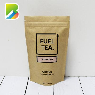 China Food Bags Wholesale With Window Customized Packaging Ziplock In Kraft Paper Sheet Packaging Package Design Packaging Tea Bag for sale