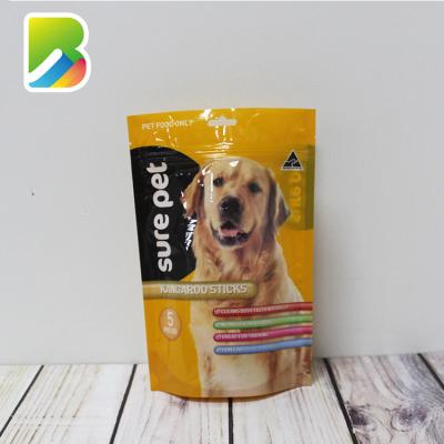 China 100 Pound Pet Food Treat Stuff Packaging Promotional Cornstarch Plastic Customized Rack Bags Zip On Top Vendor Dog Food Bag for sale