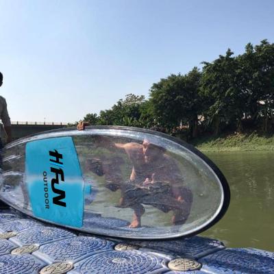 China OEM Unisex Paddle Crystal Transparent Clear Polycarbonate Sup Shell Board Hard Stand Up Surfboard For Sale for sale