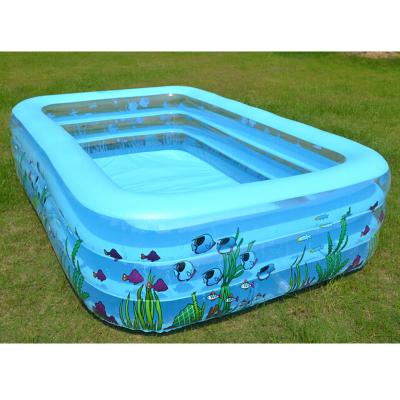 China Blue Family Training Portable Plastic Inflatable 10Ft Swimming Pool For Kids for sale