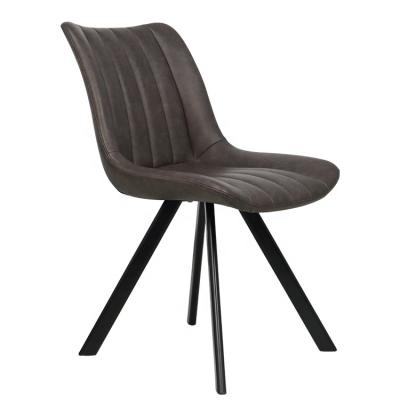 China Comfortable Ergonomic Metal Frame Design PU Leather Dining Chair For Home Restaurant for sale