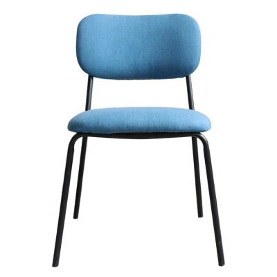 China Easy To Assemble Simple Design Retro Promotion Stools Cheap Metal Frame Fabric Dining Chair for sale