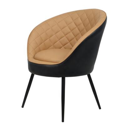 China Small Soft Seat Sofa Round Shape Armrest Backrest PU Leather Leisure Chair Filled With Sponge for sale