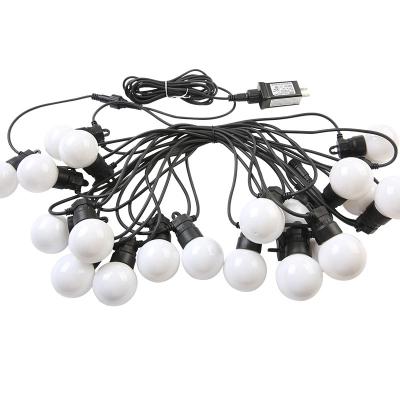 China 20LED Lighting Chain Frosted Black Bulbs Cable Link Festoon Lights for sale