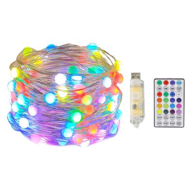 China COPPER WIRE RGB GARLAND Waterproof Holiday Glitter Lighting Christmas Decoration USB Power Copper Wire RGB Fairy Lights for sale