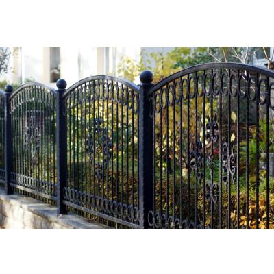 China Easily Assembled Metal Fence Design Popular Decorative Wrought Iron Fence Steel Fence for sale