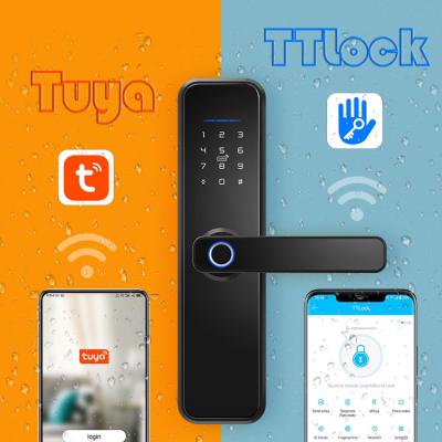 China Tuya Built-in Home Electronic Electric APP Screen Wifi Smart Lock, Biometric Digital Fingerprint Door Lock for sale