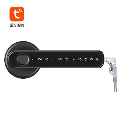 China Tuya Zinc Alloy WiFi Waterproof App Door Lock Smart Biometric Fingerprint Door Handle Keyless Digital Lock for sale