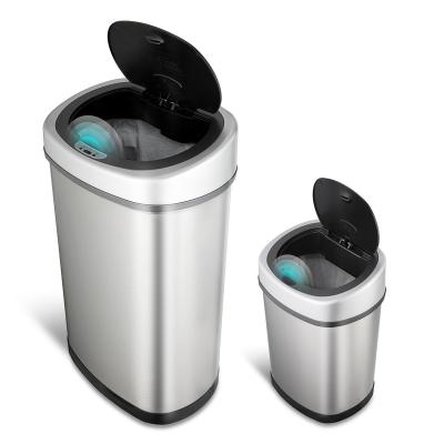 China 50L Intelligent Automatic Sensor Trash Bin Wholesale Steel For House Use Classic 10 High Tech Stainless Steel Sustainable for sale