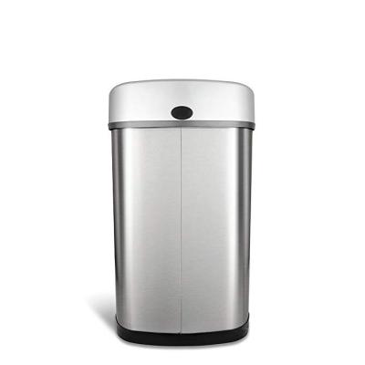 China Viable Wholesale Steel Trash Can Collector Trash Can Waste Stainless Steel 50L Classic Trash Can for sale