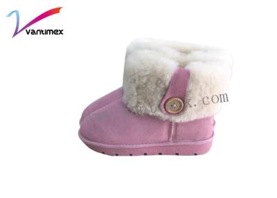 China Lady cold weather winter flat boots cow suede upper wool lining and collar short shaft for sale