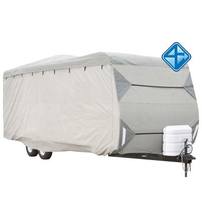 China 26' Deluxe Waterproof UV Resistant Raincoat - 28' Travel Trailer Cover for sale