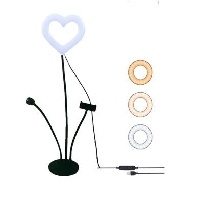 China RGB 6 Inch Mini Heart Ring Fill Light With Tripod For Photography Makeup Embroidered Manicure for sale