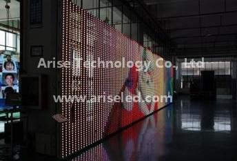 China LED mesh screen Curtain LED Display P10.4 P12.5 P15.625 P18.75mm ,ARISELED for sale