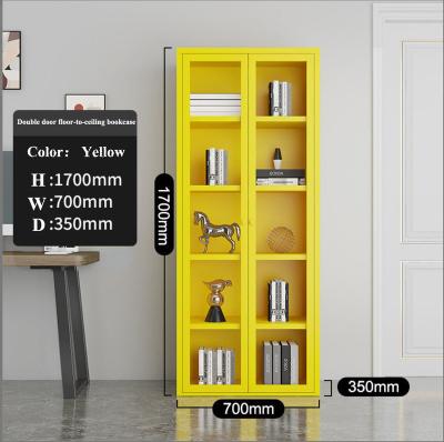 China (Height) Adjustable Bookcase With Glass Door Lounge Shelves Modern Bookcase Bookcases for sale