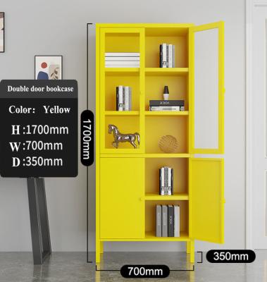 China (Height)Adjustable Deep Storage Bookshelf Bookcase With Glass Door Modern Design Book Cabinet for sale