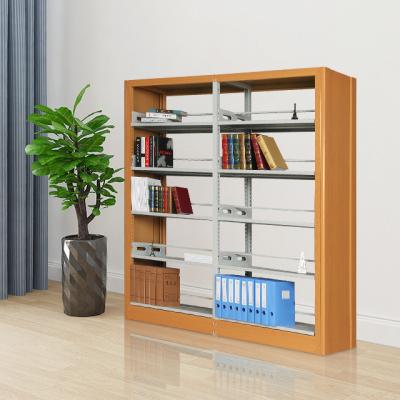 China Double Sided Bookshelf Metal Furniture Book Shelves Multi-Layer Adjustable Office Shelf Wood Bookcases (Size) for sale