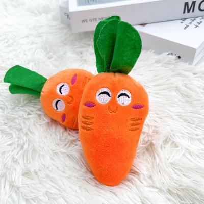 China Lovely Size 15~18cm Smile Carrot Shape Or Bone Factory Direct Selling Plush Toy Breathable Pet Squeaker Dog Cat Chew Toys for sale