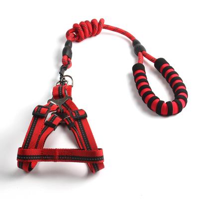 China Factory Direct Selling High Quality Reflective Small Animals Protective Dog Harness Pull Rope And Leash Pet Harness Set For Walking Dog for sale