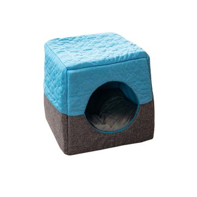 China Hot Selling Autumn Winter Pets Multi-Function Indoor Multifunctional Plush House Viable Foldable Washable Pet Cat Beds Dogs Pets for sale