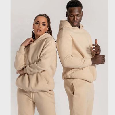 China Factory Wholesale Sportswear Jogging Fleece Breathable Suits Cotton Unisex Plain Hoodie Pant Set Two Piece Tracksuit for sale