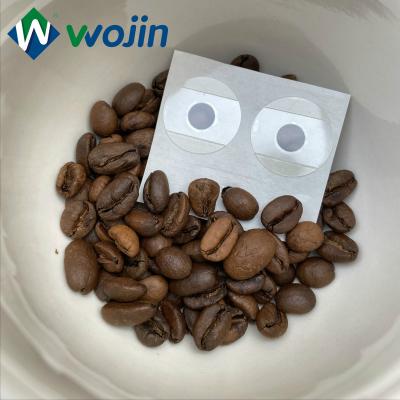 China New Coffee Food WOJIN Flat Bottom Bag Pouch One Way Sticker Label One Way Valve Degassing Valve for sale