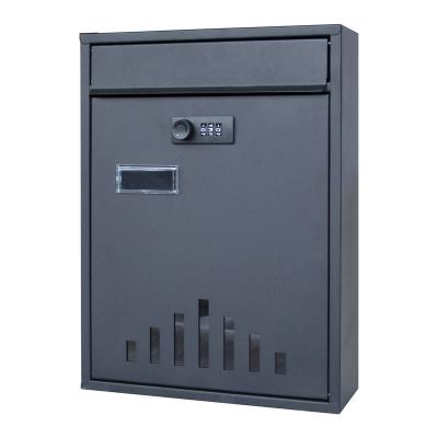 China Wall Mounted Mailbox Personalized Rustproof Black Galvanized Mail Box Metal Wall Mailbox for sale