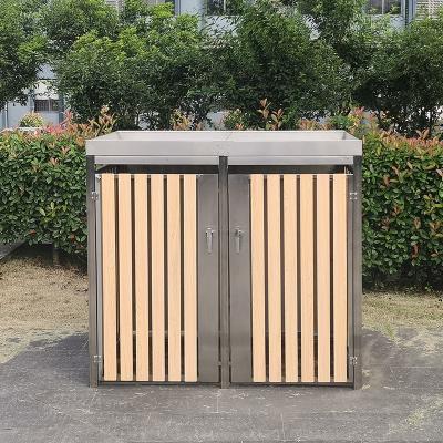 China Garden 2 bin boxes for 240 liter bin anthracite / stainless steel for sale