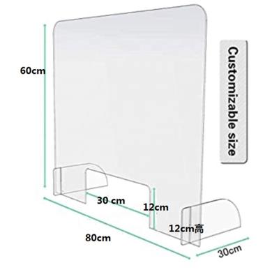 China Easy Installation Acrylic Clear Screen PMMA Anti-droplets Acrylic Partition Panel Perspex Sneeze Guard for sale