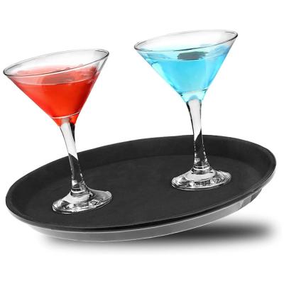 China Non Skid Round Diameter 28 Cm / 11 Inches Plastic Non Slip Serving Tray For Use In Restaurants Bar Banquet Halls for sale