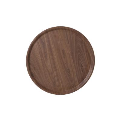 China Diameter 60cm Environmental High Quality Round Wooden Serving Tray Hotel Wedding Server Tray for sale