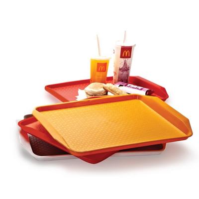 China BPA New PP Plastic Free Stackable Fresh Fast Food Serving Rectangular Tray 43cm x 30cm for sale