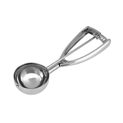 China Factory Wholesale Viable #12 Round 2.67 oz Ice Cream Cookie Dough Scoop Stainless Steel Squeeze Handle for sale